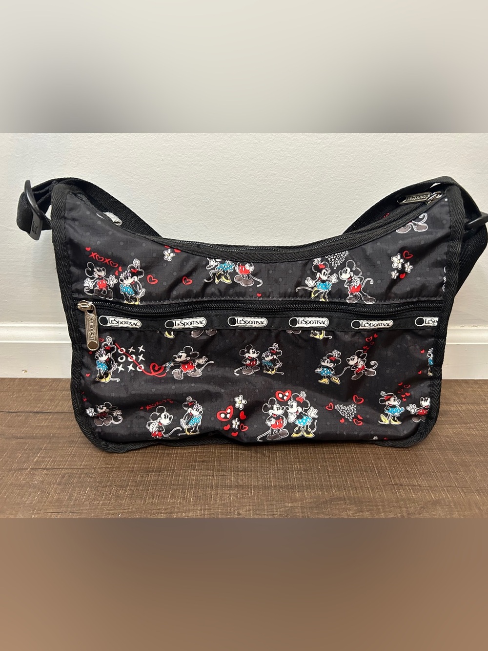 LeSportSac x Disney Store Mickey & Minnie Mouse Medium Black Purse Crossbody
